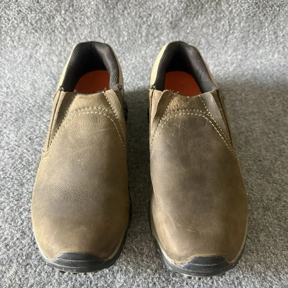 Merrell Jungle Moc Leather Kangaroo Brown Slip On Hiking Shoes Men's 11 Comfort